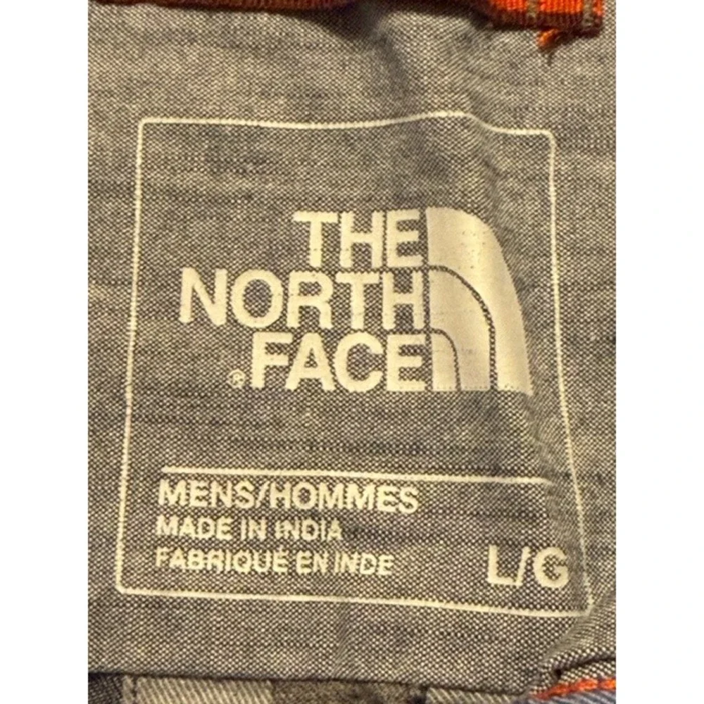 The North Face Mens Plaid Button Down Shirt Blue Grey‎ Check Long Sleeve Large